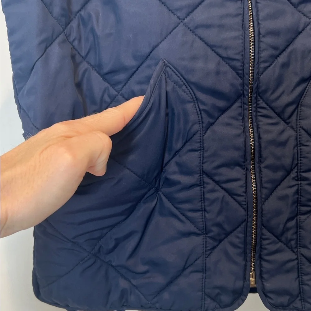J. Crew Dark Blue Quilted Vest size small.